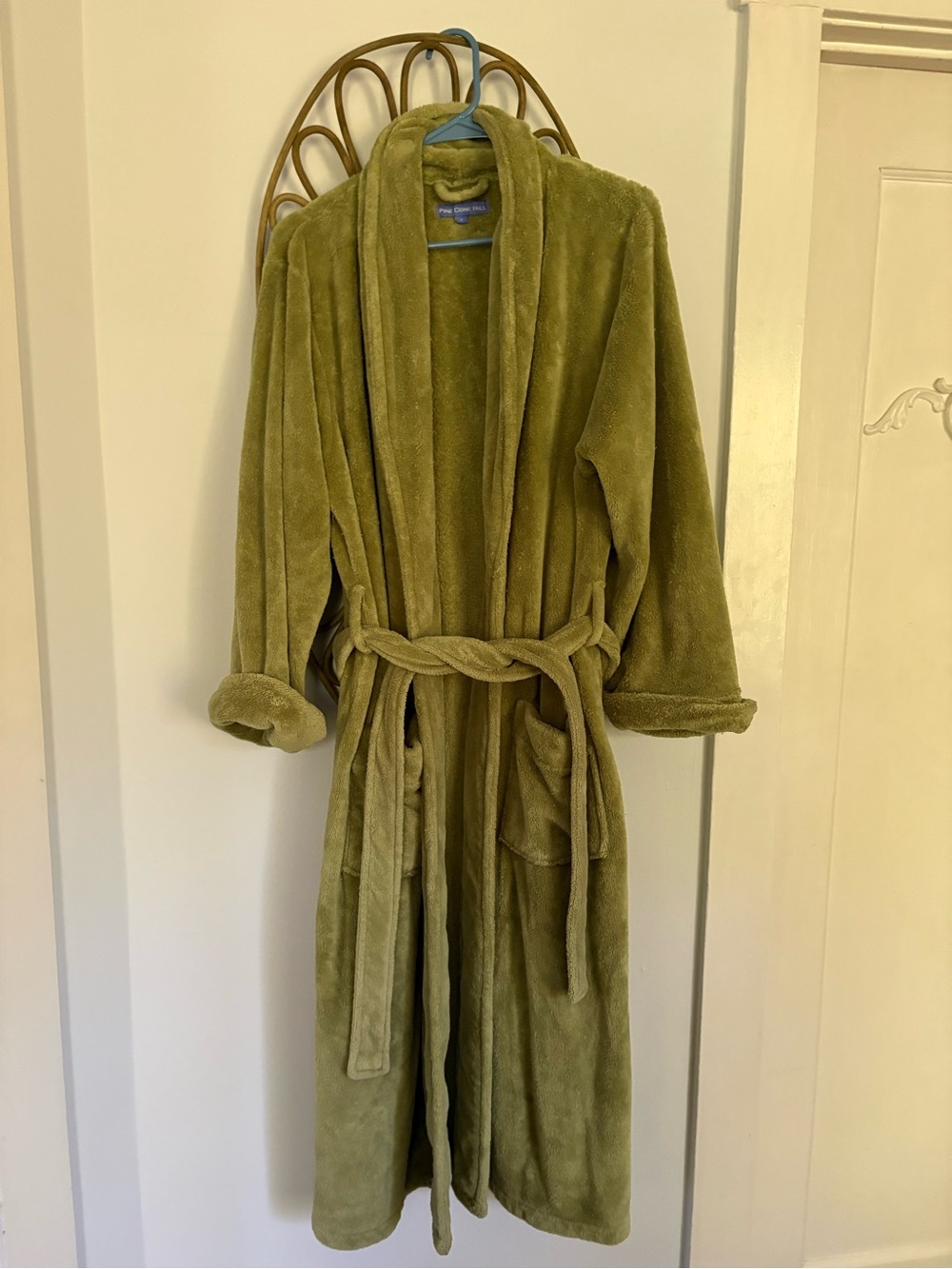 Plush Olive Green Bath Robe by Pinecone Hill